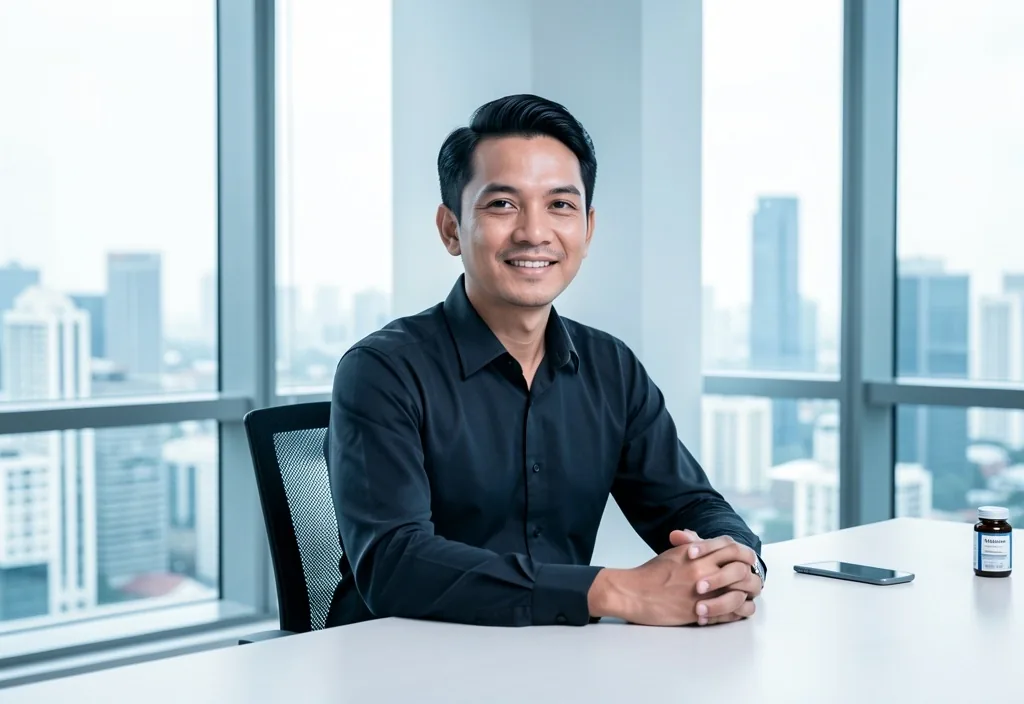 Indonesian professional man in a modern office setting