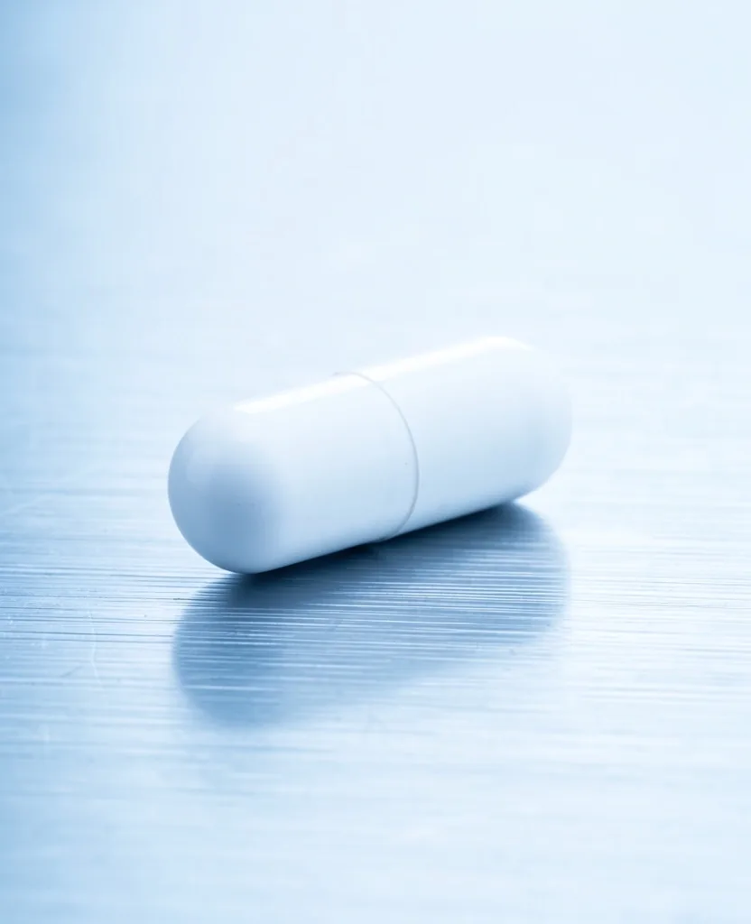 Vitamin capsule in studio lighting